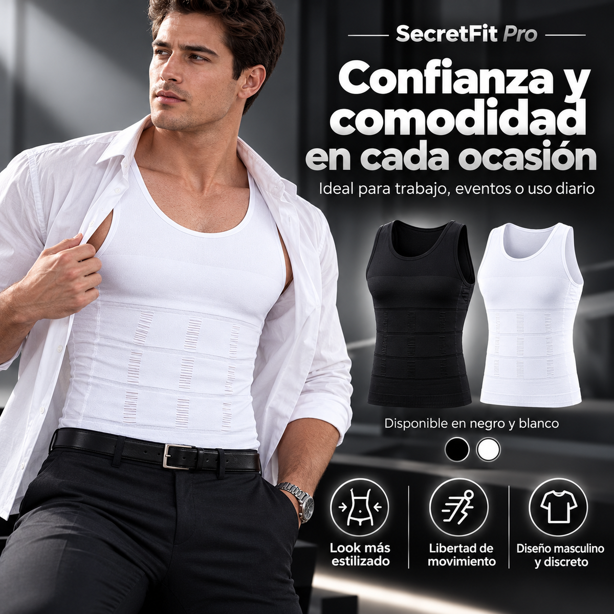 SecretFit Pro - Camiseta de Compresión para Hombre